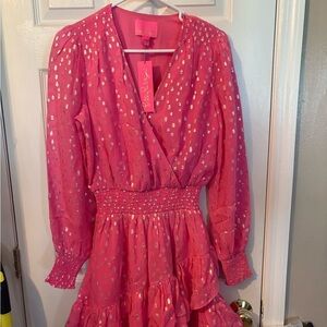 Lily Pulitzer pink and Gold Women's Dress‎